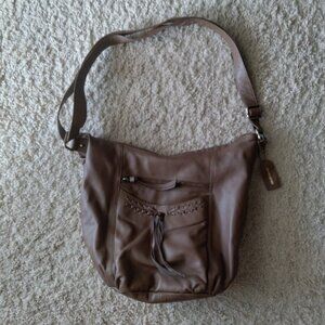 Great American Leatherworks Brown Leather Shoulder Crossbody Hobo Bag Tassel